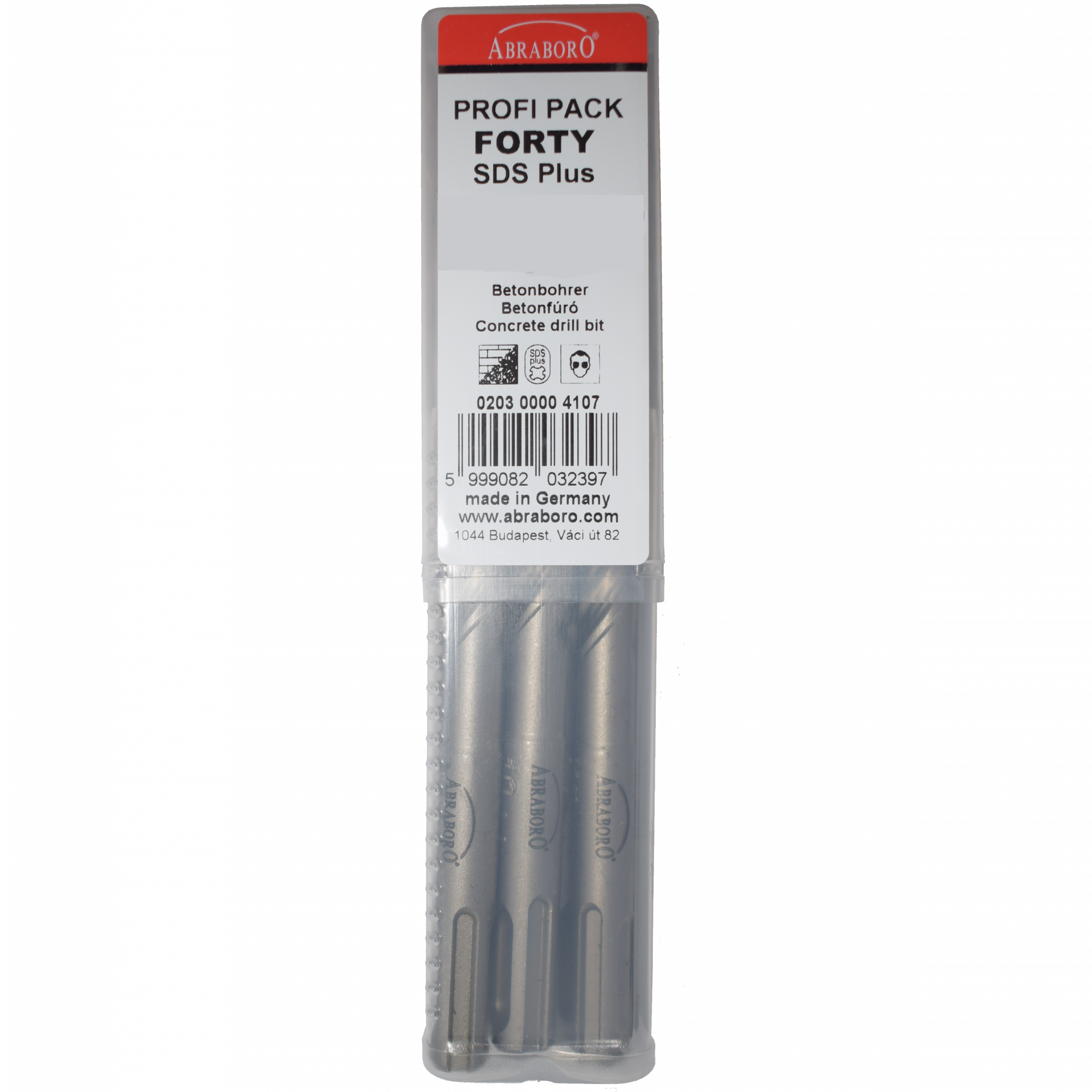Abraboro 8 x 160 / 100 mm SDS-plus FORTY betonfúró Profi Pack, 10 db/csomag termék fő termékképe