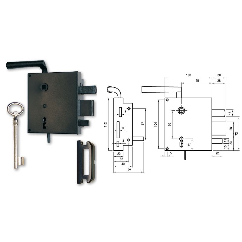 Euro-Elzett 3425 rászegező kertkapu zár, balos termék fő termékképe