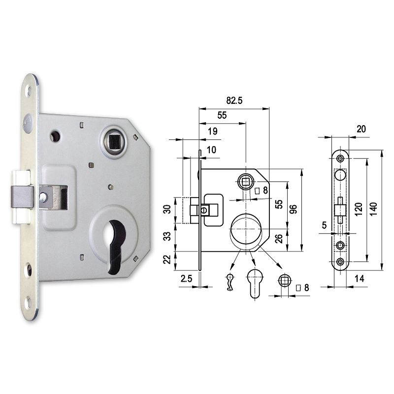 Euro-Elzett 4392 hengerzárbetétes TOP lővér bevésőzár 55/55 mm termék fő termékképe
